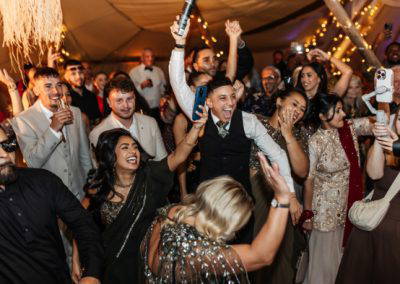 Guests celebrating at a wedding