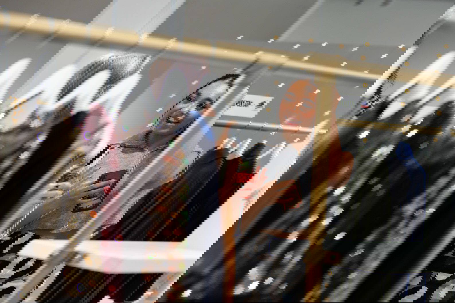 Candid moment of guests enjoying an immersive brand experience