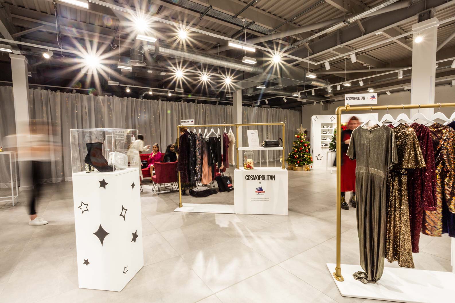 Wide shot showing the atmosphere of a fashion marketing activation