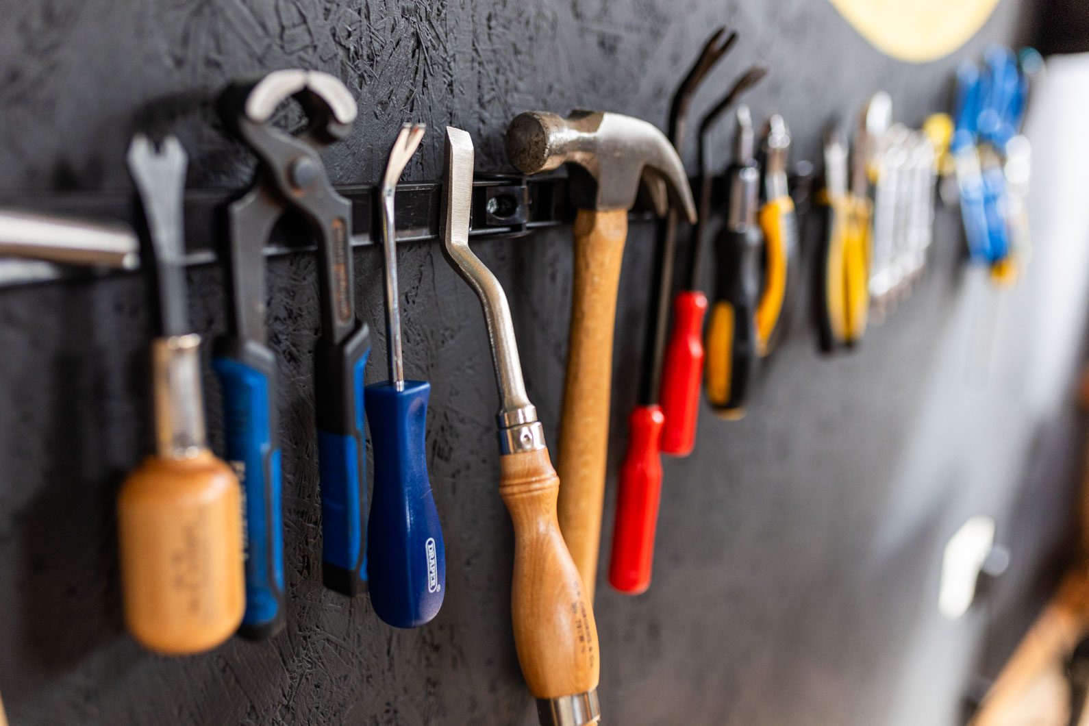 Upholstery craftsmanship tools detail photograph