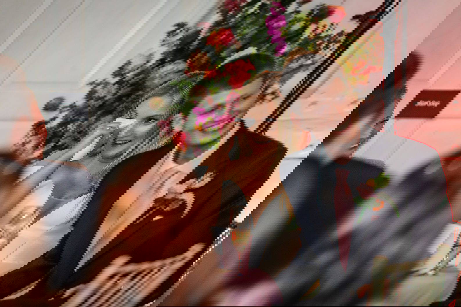 Candid wedding moment photographed in Birmingham with laughter and tears during speeches