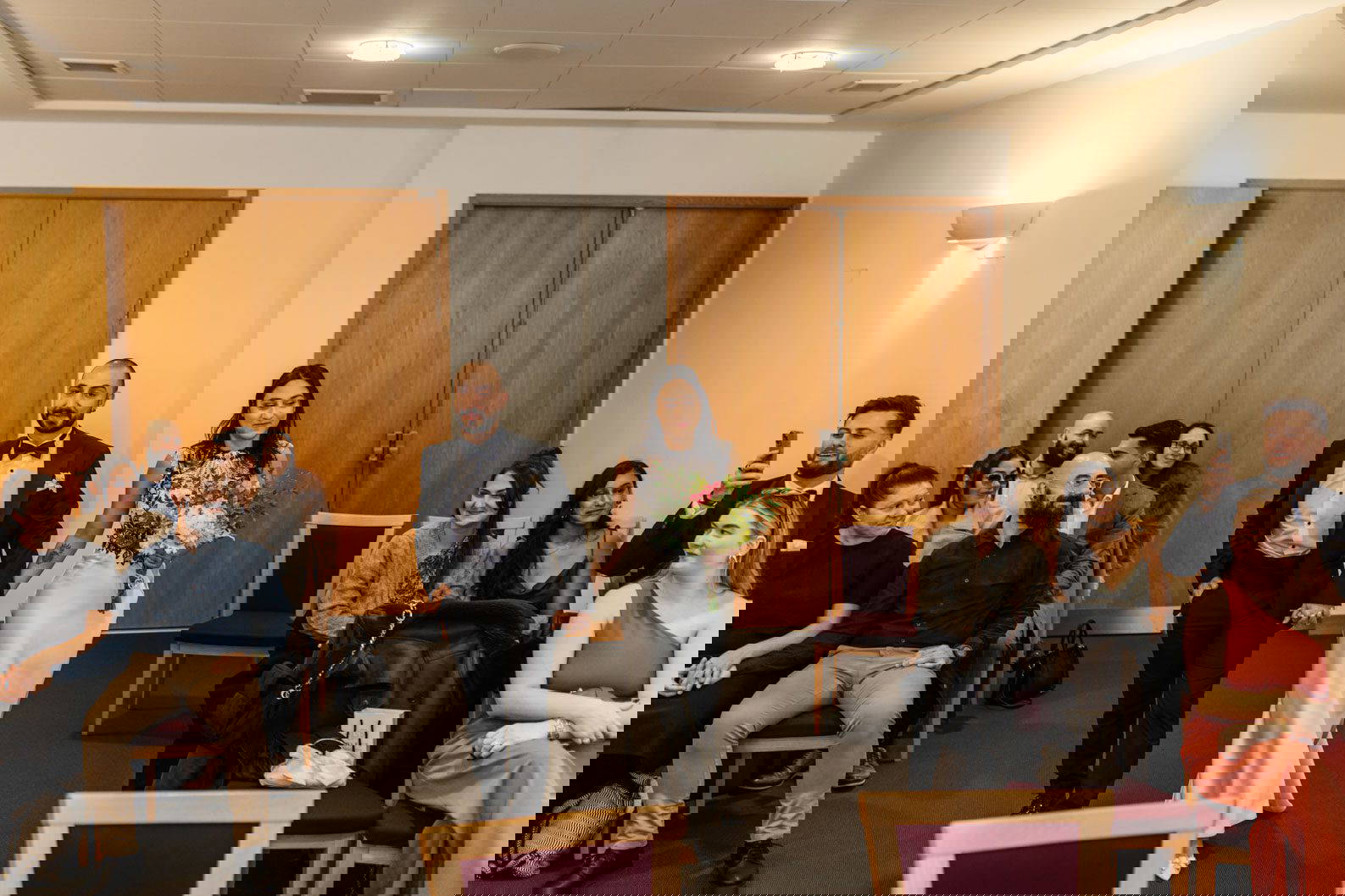 Candid moments during a registry office wedding at Birmingham Register Office in Birmingham city centre.